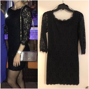 Diane von Furstenberg Black Lace Dress